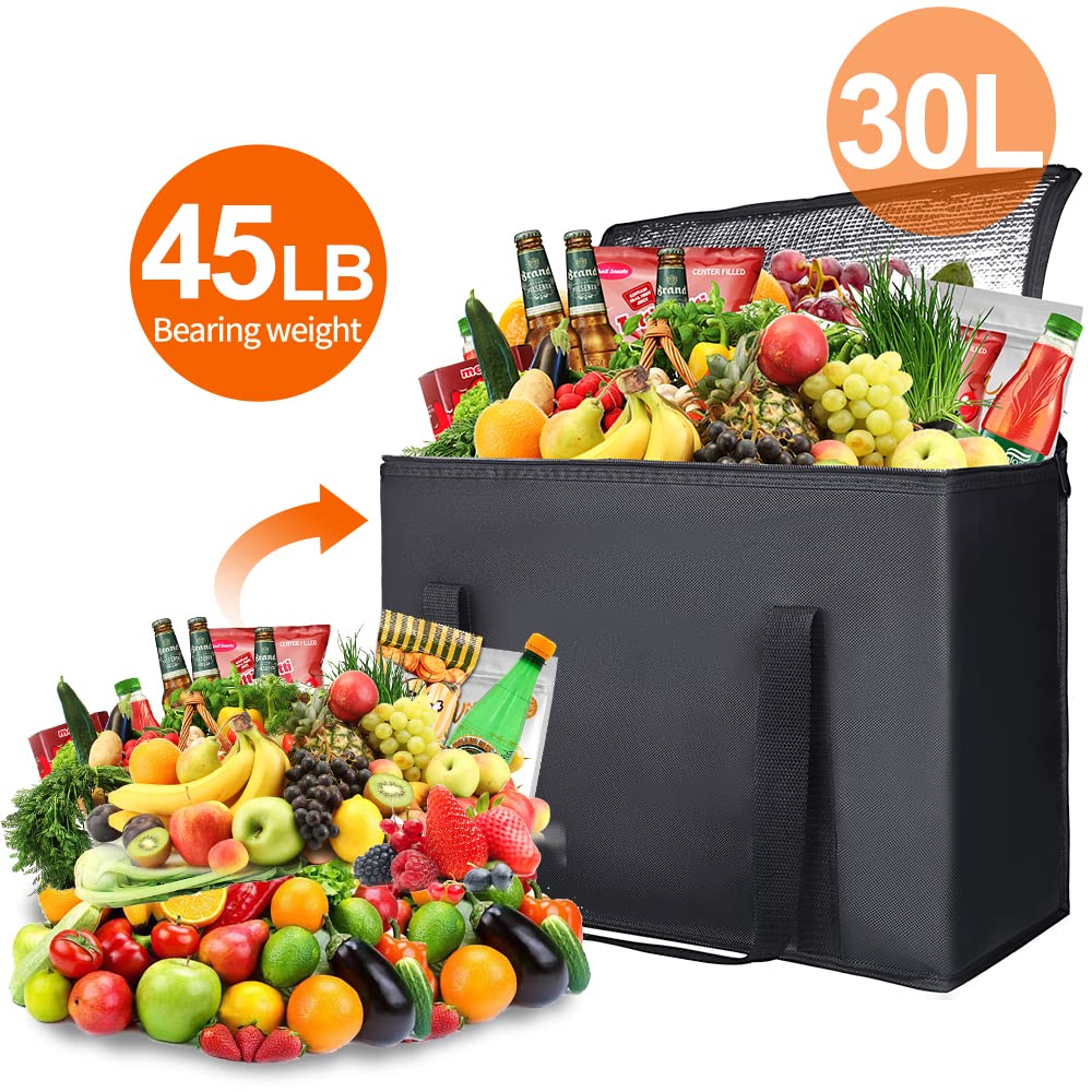 insulated reusable grocery bag keep food cold frozen items