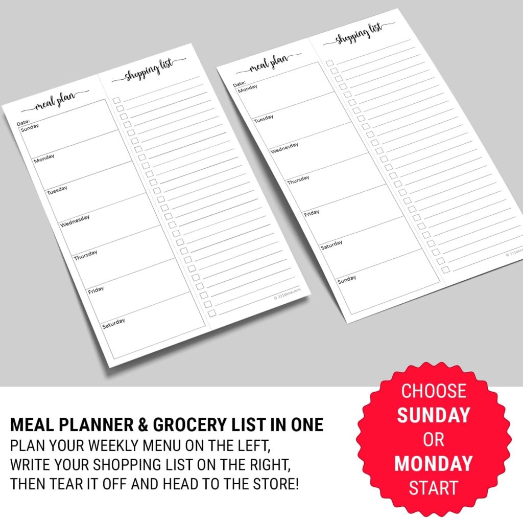 magnetic meal planning pad fridge weekly dinner planner grocery list
